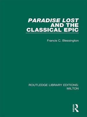 cover image of Paradise Lost and the Classical Epic